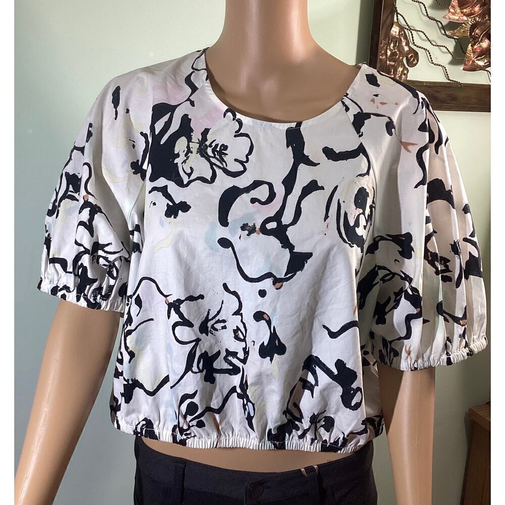 A New Day crop‎ top short sleeves blouse women's XL